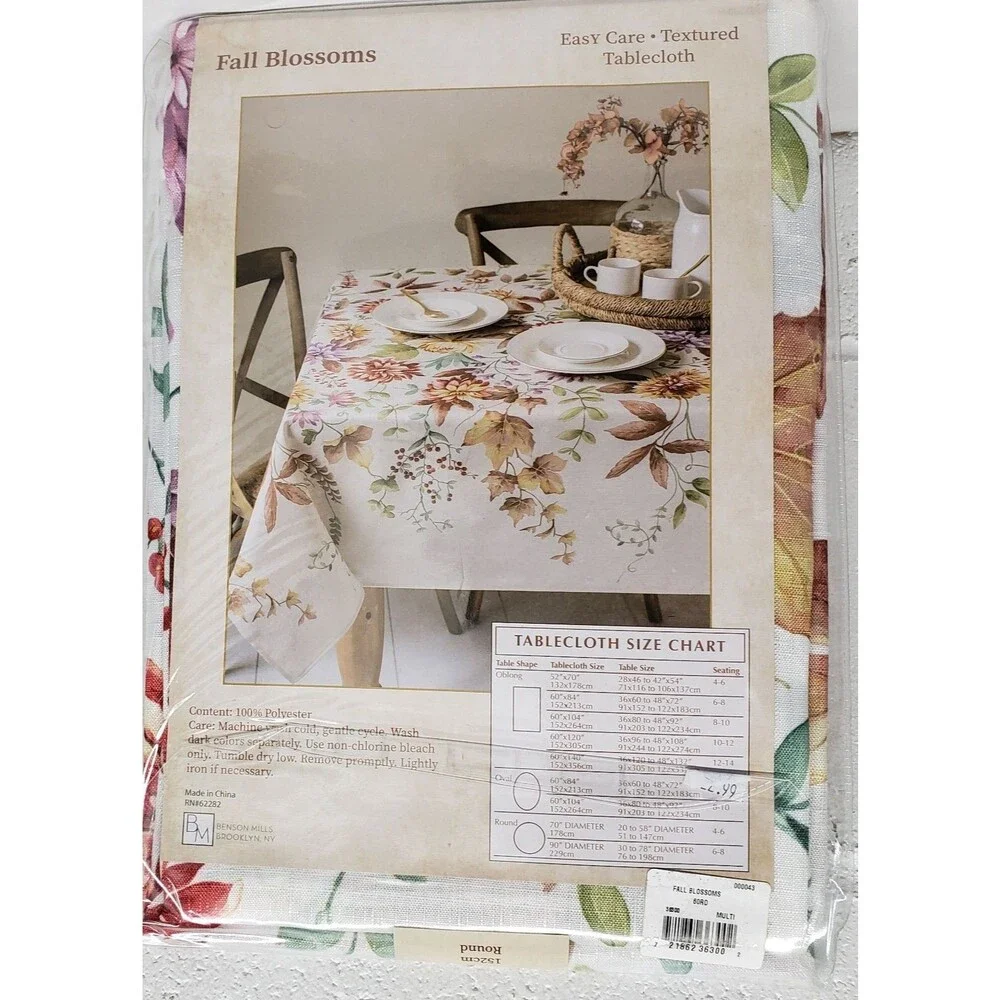 Printed Fabric Tablecloth 60